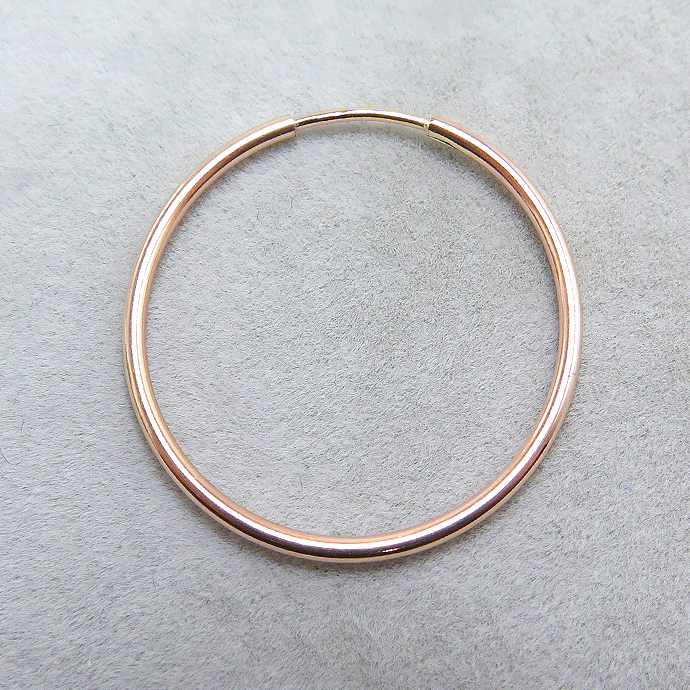 14kgf（ローズゴールドフィルド）24mmフープピアス（チューブ/1.25mm）（10ペア）