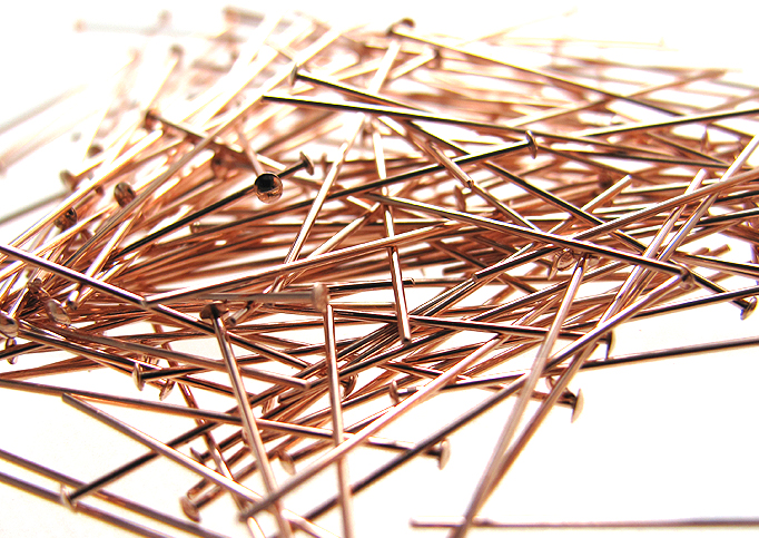 ローズ（ピンク）ゴールドフィルド・Ｔピン【0.5mm×12mm】「14kgf」（1.17g入/約50本相当）