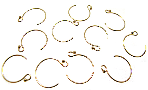 ラウンドフックピアス（ボールエンド）「14kgf（ゴールドフィルド）」（50ペア/100個）