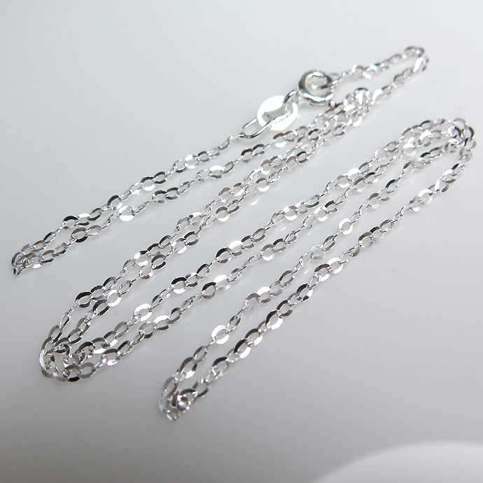 シルバーネックレス 925 チェーン 40cm 【平アズキ（ツイスト）・幅1.4mm】（10本）
