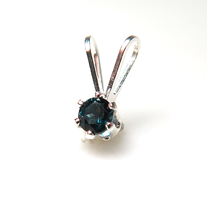 シルバーペンダントトップ 天然石ブルートパーズ（ロンドン）（ラウンド3mm）SV925（10個）