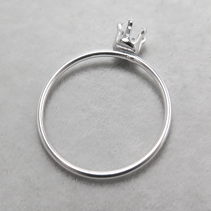 シルバーリングパーツ（指輪）空枠5mm（ラウンド/線径1mm）「SV925」（サイズ目安：9号）（25個）