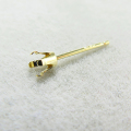 ピアス空枠・4本爪ポストピアス（ラウンド3mm）「14K（14金）」（1個）