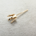 ピアス空枠・6本爪ポストピアス（ラウンド4mm）「10K（10金）」（5ペア/10個）