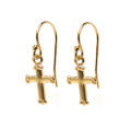 14kgfモチーフピアス（クロスE）（フレンチフックピアス（ボールエンド））（ゴールドフィルド）（1ペア）