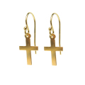 14kgfモチーフピアス（クロスN）（フレンチフックピアス（ボールエンド））（ゴールドフィルド）（1ペア）