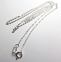 シルバー925/チェーンネックレス40cm【平アズキチェーン・1.2mm】（2本）