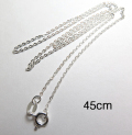 シルバー925/チェーンネックレス45cm【平アズキチェーン・1.2mm】（2本）