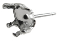 sv925シルバーピアス空枠・6本爪ポストピアス（ペア6×4mm）（5ペア）