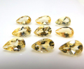 天然石ルース（裸石）・シトリン（アフリカ産）/ペアシェイプ【8×5mm】ファセットカット（6個）
