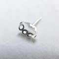 SV925シルバーパーツ/ピアス空枠・ベゼルカボションポストピアス（オーバル6×4mm）（2ペア）