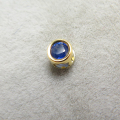 ゴールドフィルド・チャーム/天然石ブルーサファイア＜9月誕生石＞（ビルマ産）（ラウンド3mm）ベゼル「14kgf」（1個）