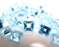 天然石ルース（裸石）・ブルートパーズ（スカイブルー）（ブラジル）/スクエア【4×4mm】ファセットカット（8個）