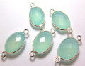 SV925/コネクター/天然石カルセドニー/オーバル 15×11mm（ベゼルセッティング）（1個）