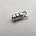 スターリングシルバー925/エンドキャップ・カツラ（ラウンド・内径2.0mm）【いぶし】「SV925」（5個）