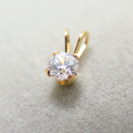 4本爪ペンダントトップ（立爪）（キュービックジルコニア・ラウンド4mm）「14kgf（ゴールドフィルド）」（1個）