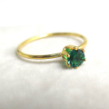 14kgfリング（指輪）合成石エメラルド【AAA】「エメラルド（熱水法）」4mm（ラウンド）（サイズ目安：10号～11号）「ゴールドフィルド」（1個）