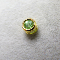 ゴールドフィルド・チャーム/天然石グリーンガーネット（ラウンド3mm）ベゼル「14kgf」（1個）