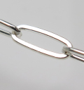 シルバー チェーン/オーバルフラット 平長アズキ ペーパークリップ 9×3mm（10センチ）SV925（1本）