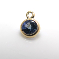 14kgfチャーム（カン付）/天然石アイオライト（ラウンド4mm）「ゴールドフィルド」（1個）