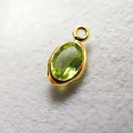 ゴールドフィルド・チャーム/天然石ペリドット（オーバル6×4mm）ベゼル「14kgf」（1個）