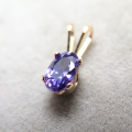 4本爪ペンダントトップ（立爪）（キュービックジルコニア・オーバル6×4mm）【アメジスト】「14kgf（ゴールドフィルド）」（1個）