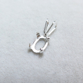 SV925シルバーパーツ/カボションペンダントトップ空枠（オーバル6×4mm）（4個）