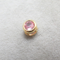 ゴールドフィルド・チャーム/天然石ピンクサファイア（加熱処理・アフリカ）（ラウンド3mm）ベゼル「14kgf」（1個）