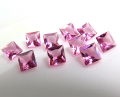 天然石ルース（裸石）・ピンクトルマリン/スクエア【3×3mm】ファセットカット（4個）