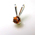 シルバーペンダントトップ 天然石スペサタイトガーネット（マンダリンガーネット）（ラウンド3mm）SV925（1個）