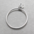 シルバーリングパーツ（指輪）空枠4mm（ラウンド/線径1mm）「SV925」（サイズ目安：10号）（1個）