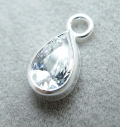 SV925チャーム/キュービックジルコニア（ドロップ4×6mm）（5個）