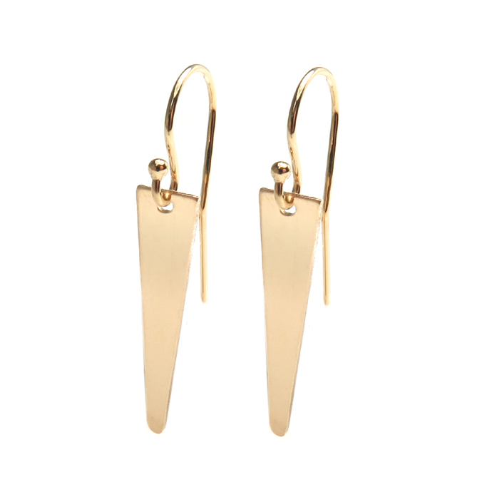 14kgfモチーフピアス（スパイク24×5mm）（フレンチフックピアス（ボールエンド））（ゴールドフィルド）（5ペア）