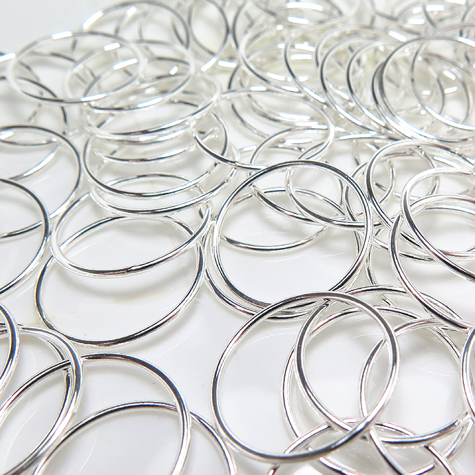 スタッキングリング（指輪）（ラウンド/線径1mm）「シルバーSV925」（13号）（10個）