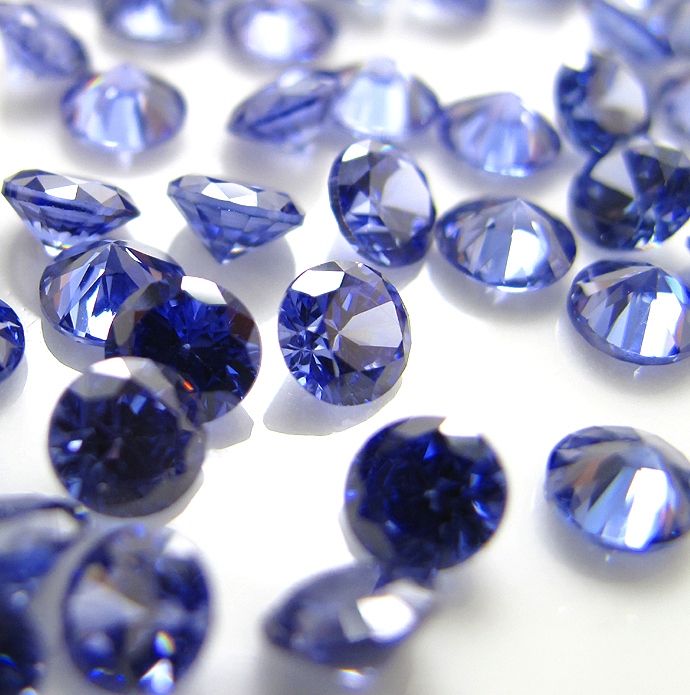 キュービックジルコニアcz（タンザナイト）【AAA】・ルース（裸石）・/ラウンド【3mm】ファセットカット（250個）