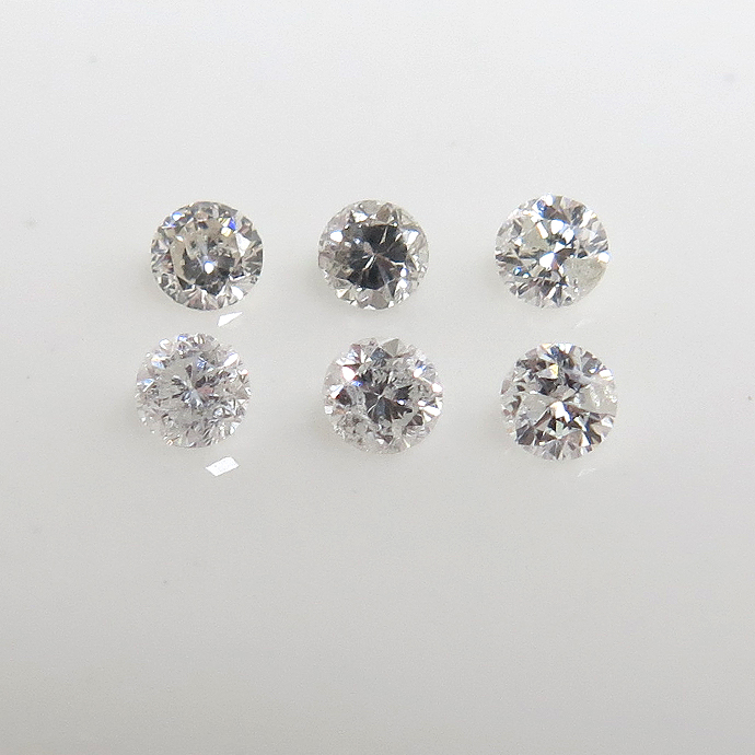 天然石ルース（裸石）・ホワイトダイヤモンド【Si】（アフリカ産・無処理）/ラウンド【2mm】ダイヤモンドカット（1個）