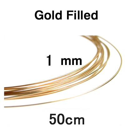 14kgfワイヤー「ラウンド・ワイヤー」（ハーフハード）【1mm×50センチ】「ゴールドフィルド」（1本）