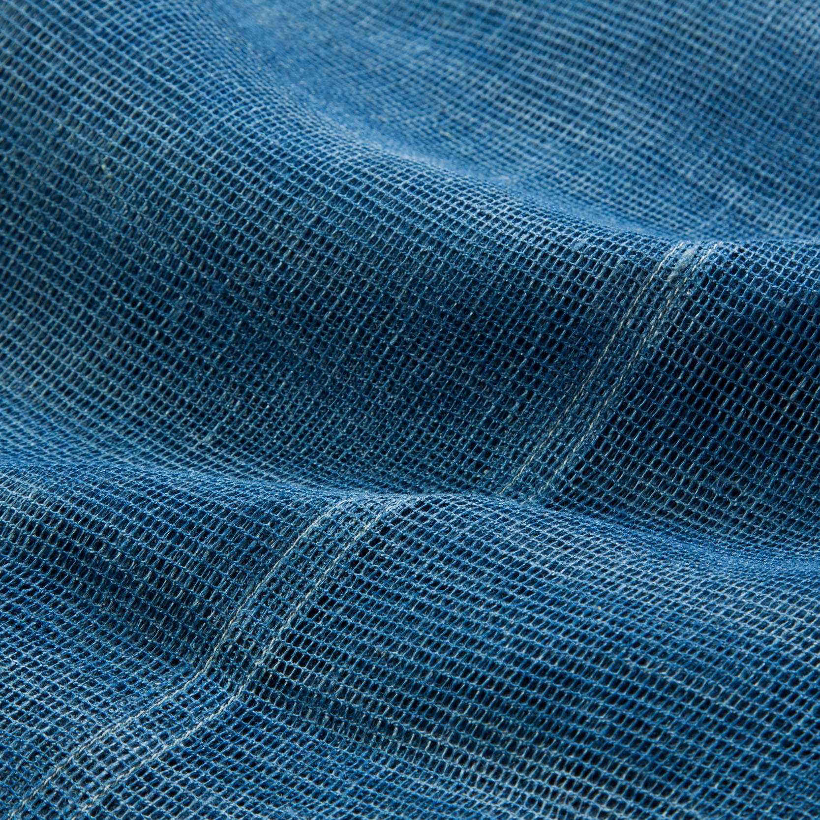 ヘンプ100％　藍染　かやブランケット（シングル）