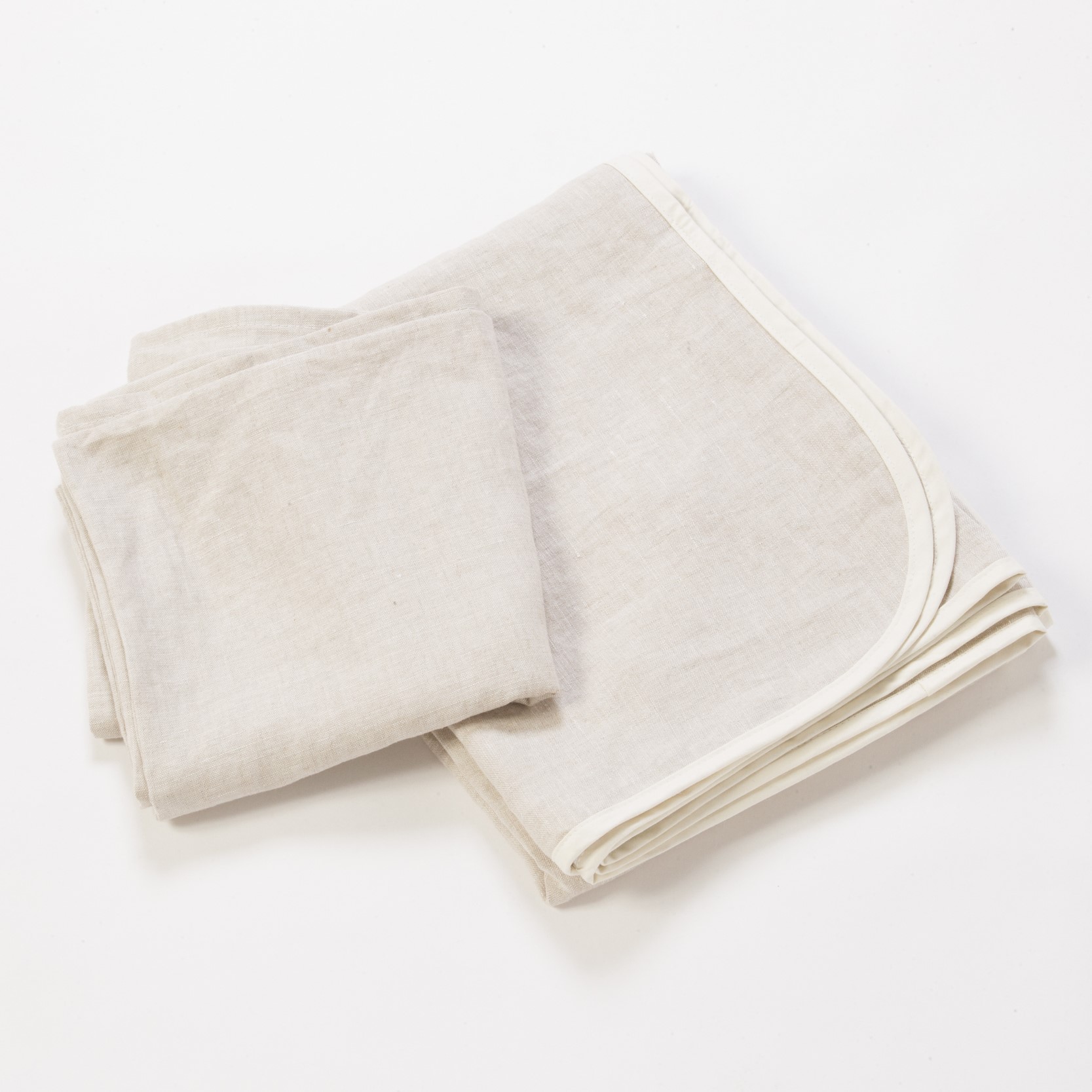 【国内織立】麻100%（ヘンプ＆リネン）　パッド型シーツ（シングル）＆枕カバー