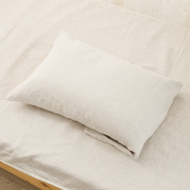 一年中快適 国内織立ヘンプ100 枕カバー オフ白 綾織り ツイル メール便可