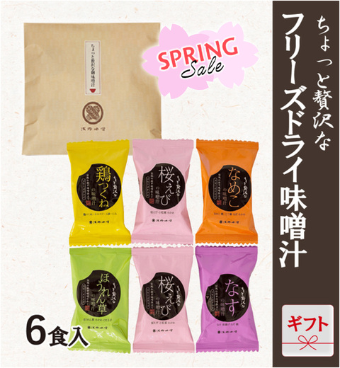 フリーズドライ味噌汁ギフト　FD-6FY 6食 紙袋入り