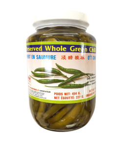 ピクスドグリーンチリ 3 chef's(454g)/Pickled Whole Green Chilli