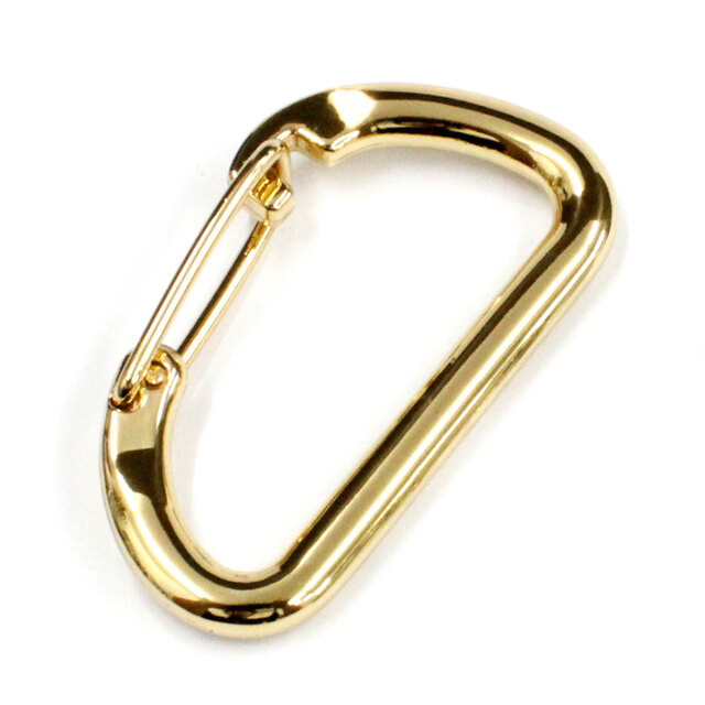 カラビナ シンプル 鏡面仕上げ キーホルダー クラフトパーツ ゴールド