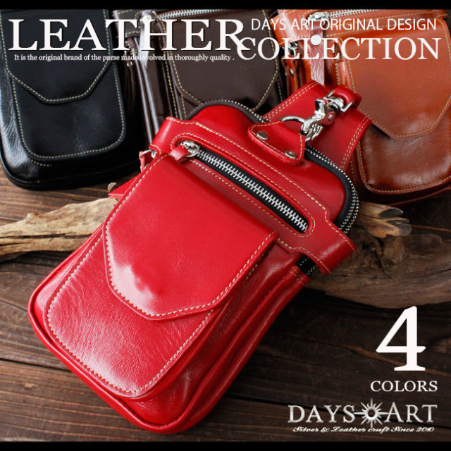 メンズ ウエストポーチ ヒップバッグ ウエストバッグ レザー/革 ブラウン/ダークブラウン Genuine Leather Biker Waist  Pouch/ Hip Bag/Pouch Belt Brown/Dark Brown WILD HEARTS Leather&Silver (ID  wp3583r49) [diosbras] ウエストポーチ ウエストバッグ ヒップバッグ 本革 ベルトポーチ メンズ コンチョ ヒップバッ ク ハンドメイ