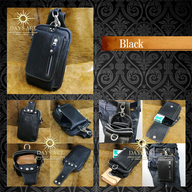 牛革 ベルトポーチ ストッパー付き ダブルファスナーポケット レザーウエストバッグ 長財布入れ ウエストポーチ  本革 メンズ バイカー かばん 鞄 レザーバッグ ショルダーバッグ   【ギフト】   lb074 牛革 ベルトポーチ ストッパー付き ダブルファスナーポケット レザー