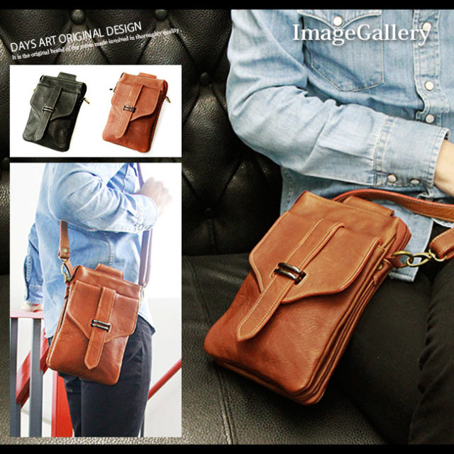 本革 2wayショルダーバッグ カーフスキン タブレット収納 ウエスト