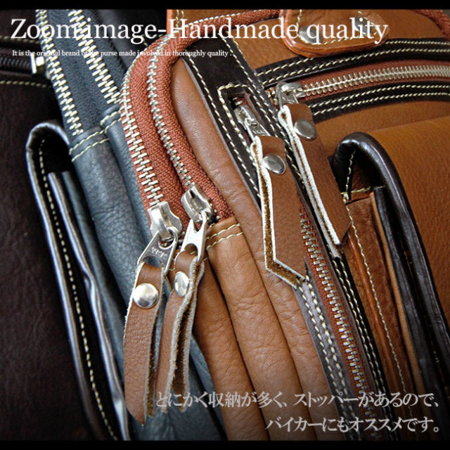 ベルトポーチ レザーバッグ 牛革 長財布入れ フリップポケット 多機能