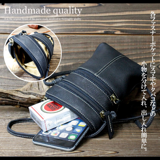 本革 レザーバッグ カーフスキン ショルダーポーチ スマホケース
