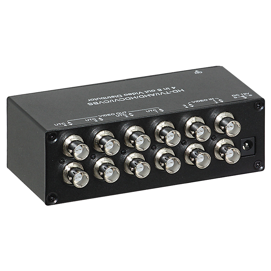 E768HD | AHD・TVI・CVI・CVBS対応 映像4入力8分配器(分配機)【防犯カメラ】【監視カメラ】