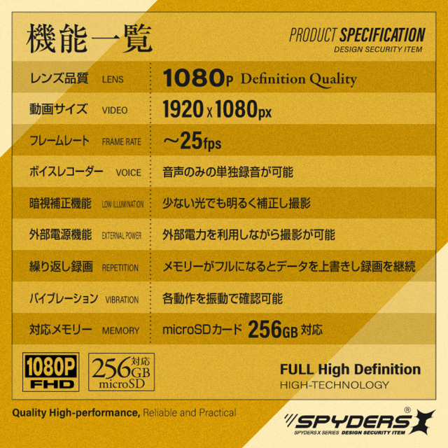 A-406 スパイカメラ 小型カメラ 隠しカメラ USB型カメラ オンスクエア スパイダーズX